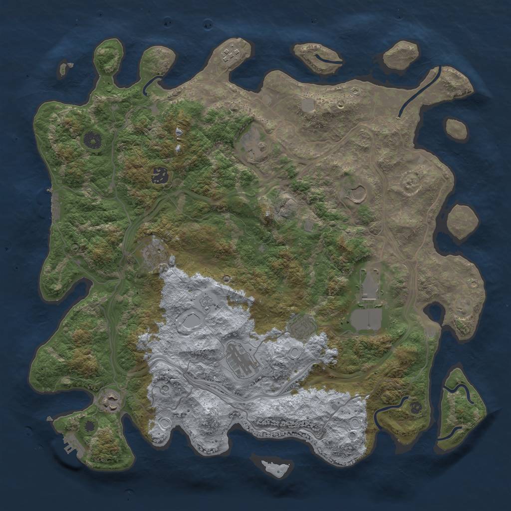 Rust Map: Procedural Map, Size: 4300, Seed: 544008515, 16 Monuments
