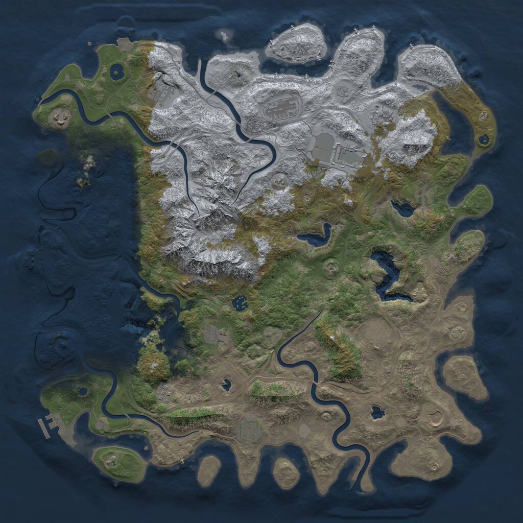 Rust Map: Procedural Map, Size: 5000, Seed: 36147167, 17 Monuments
