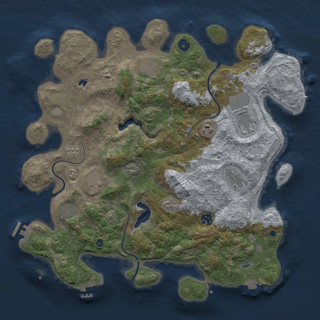 Rust Map: Procedural Map, Size: 4100, Seed: 236154, 14 Monuments