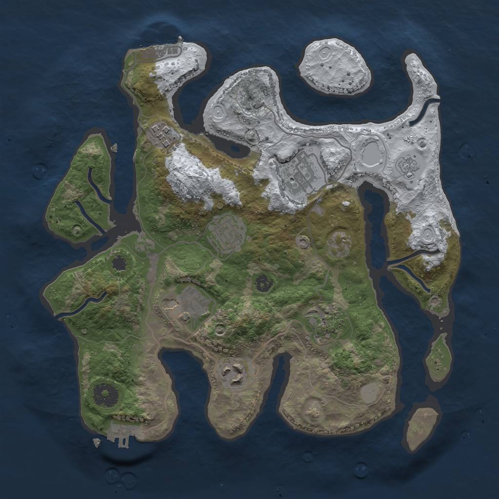 Rust Map: Procedural Map, Size: 3000, Seed: 436150107, 14 Monuments