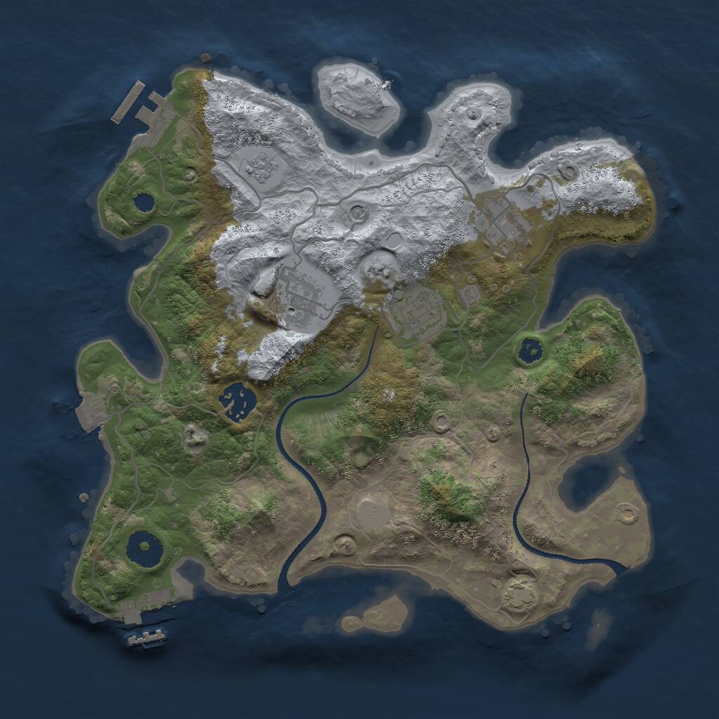 Rust Map: Procedural Map, Size: 3000, Seed: 1633082545, 10 Monuments