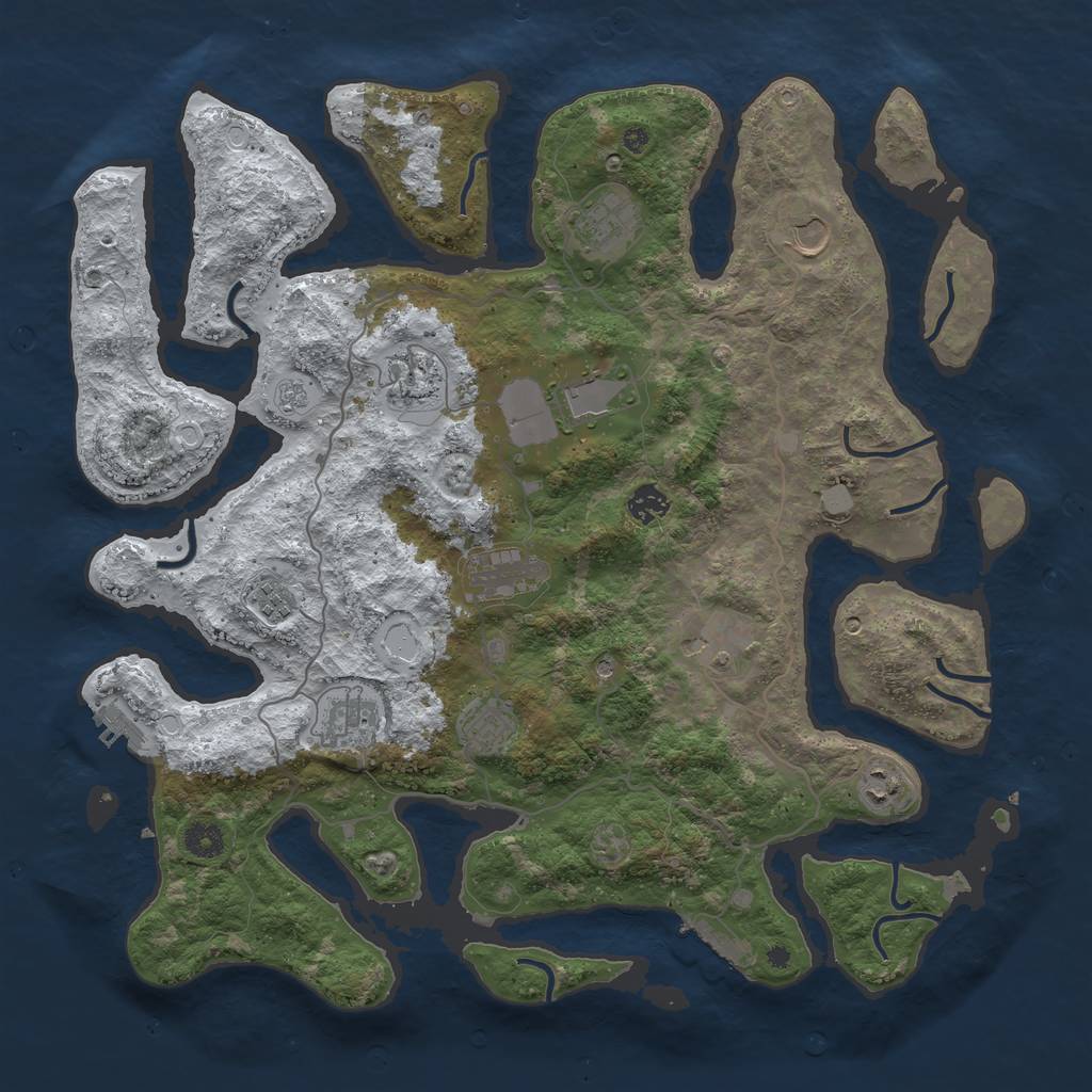 Rust Map: Procedural Map, Size: 4250, Seed: 169967692, 20 Monuments