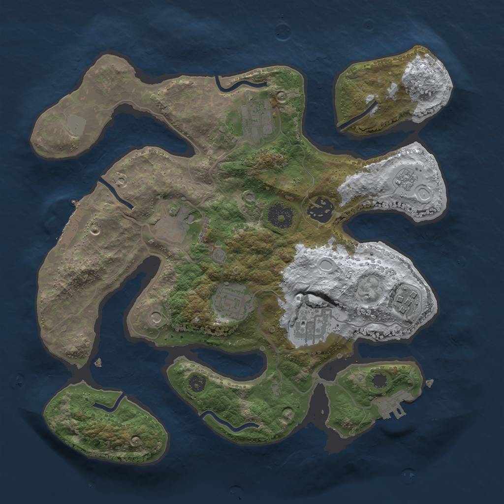 Rust Map: Procedural Map, Size: 3000, Seed: 1233842196, 15 Monuments