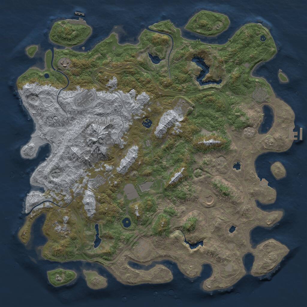 Rust Map: Procedural Map, Size: 5000, Seed: 1930168669, 17 Monuments