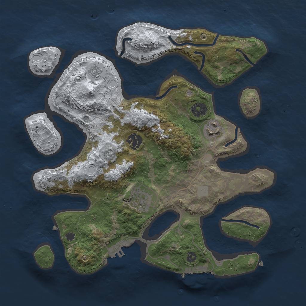 Rust Map: Procedural Map, Size: 3000, Seed: 395301364, 11 Monuments