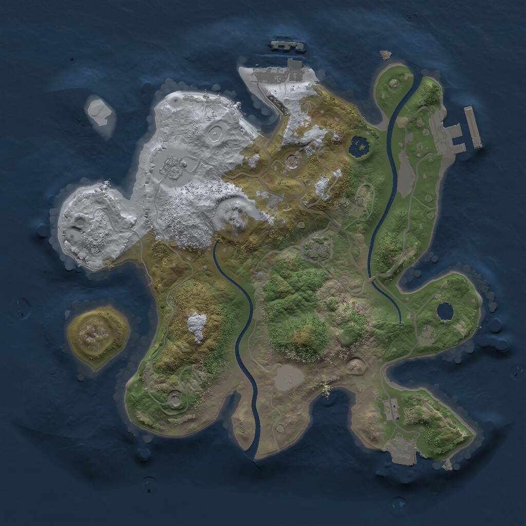 Rust Map: Procedural Map, Size: 2500, Seed: 282, 6 Monuments