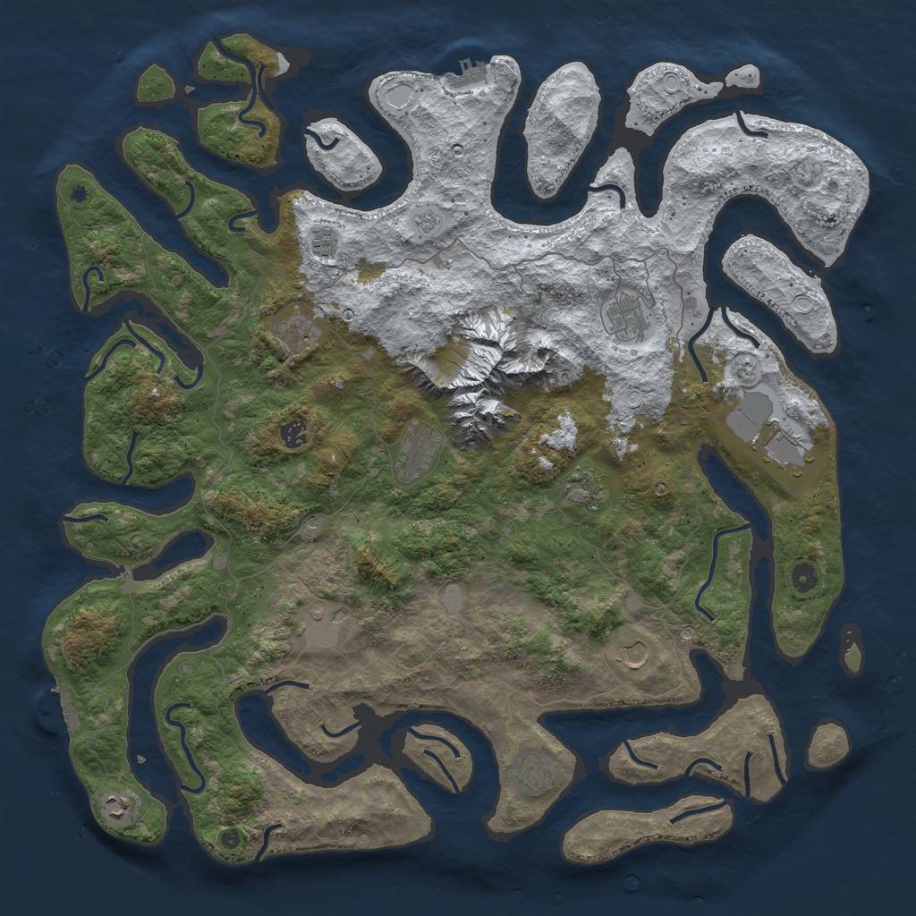 Rust Map: Procedural Map, Size: 5000, Seed: 656202699, 20 Monuments