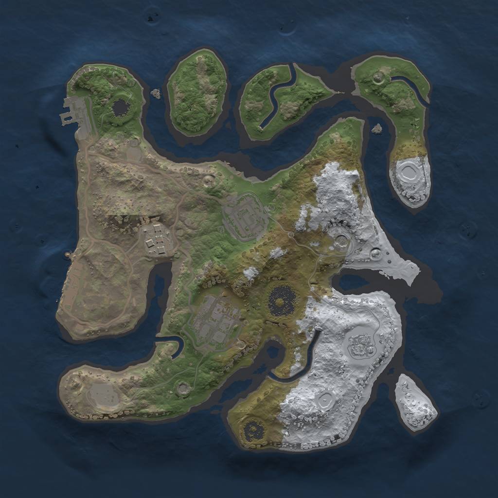 Rust Map: Procedural Map, Size: 2500, Seed: 2006796266, 12 Monuments