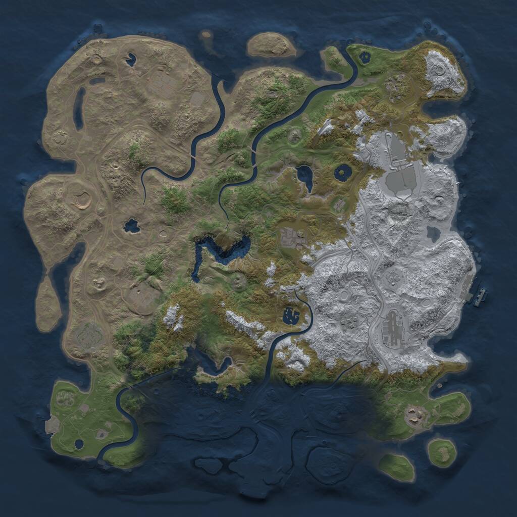 Rust Map: Procedural Map, Size: 4500, Seed: 669, 17 Monuments