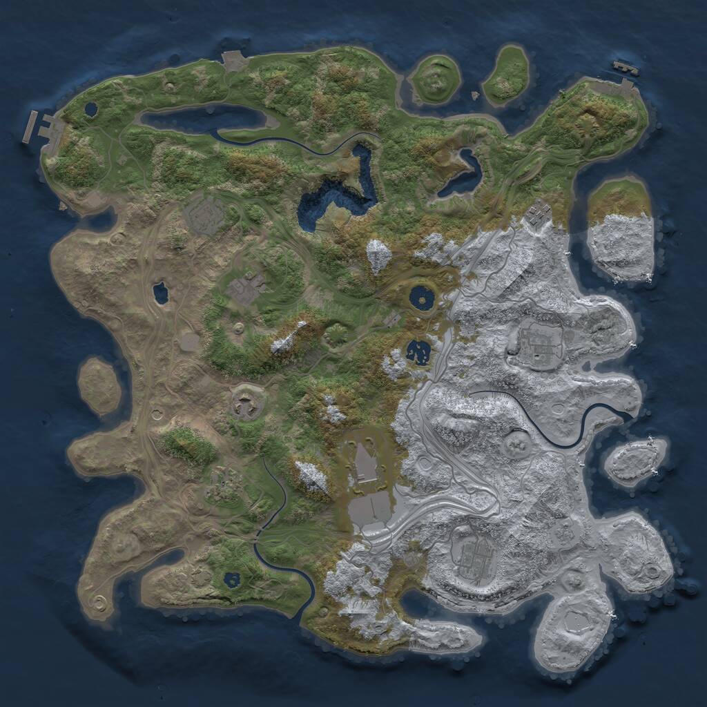 Rust Map: Procedural Map, Size: 4250, Seed: 2091104621, 15 Monuments