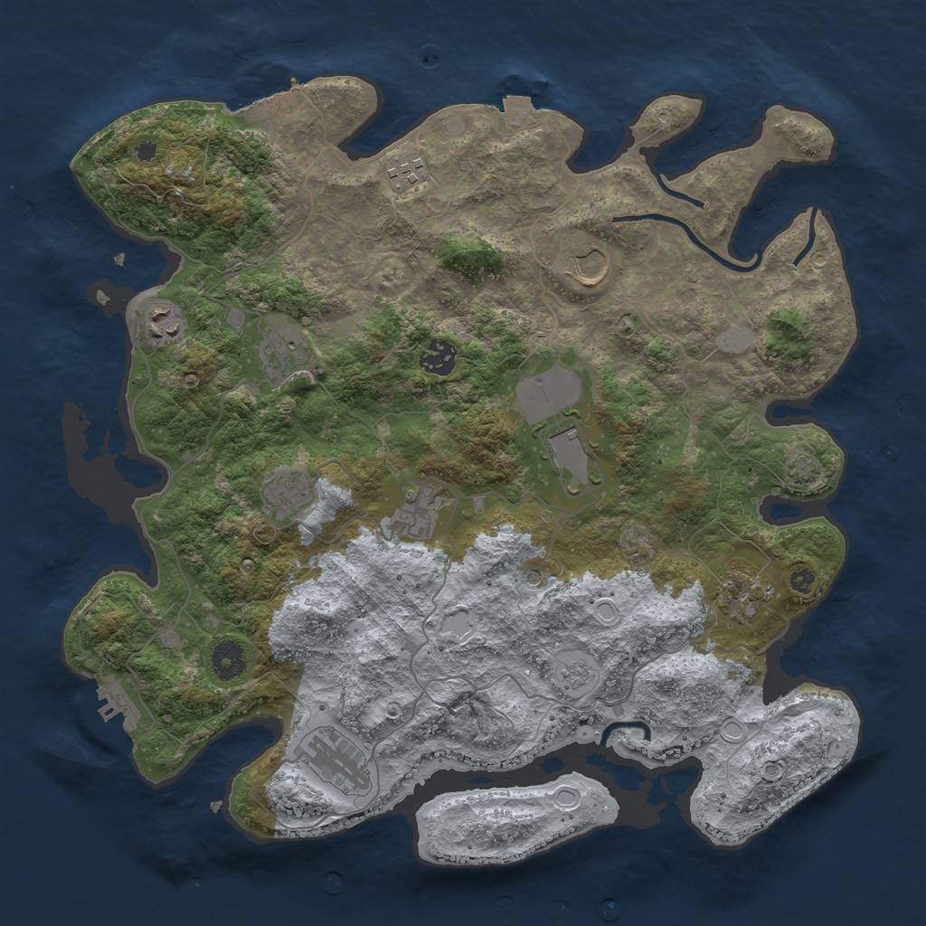 Rust Map: Procedural Map, Size: 3800, Seed: 1489761254, 18 Monuments