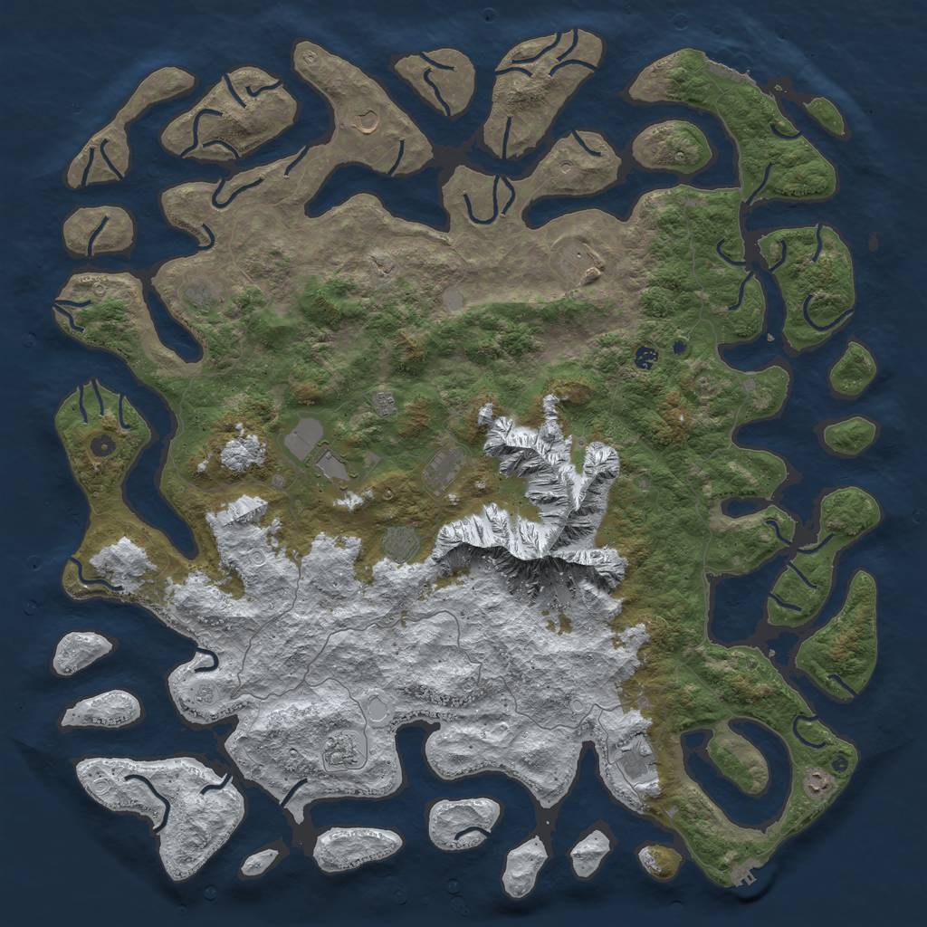 Rust Map: Procedural Map, Size: 6000, Seed: 1995, 20 Monuments