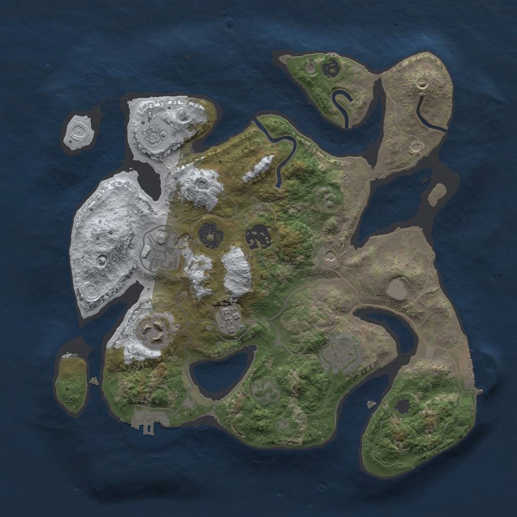 Rust Map: Procedural Map, Size: 3000, Seed: 1868723574, 14 Monuments