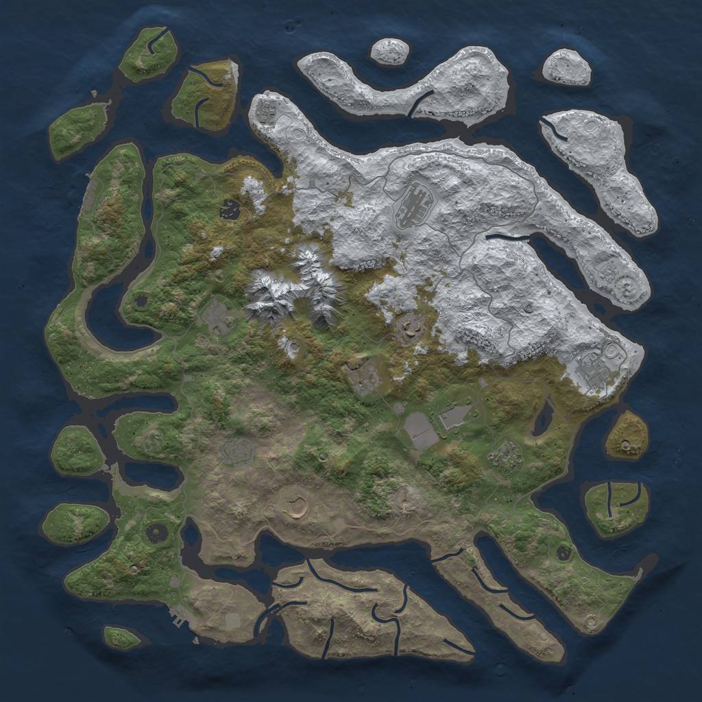 Rust Map: Procedural Map, Size: 5000, Seed: 868119008, 20 Monuments