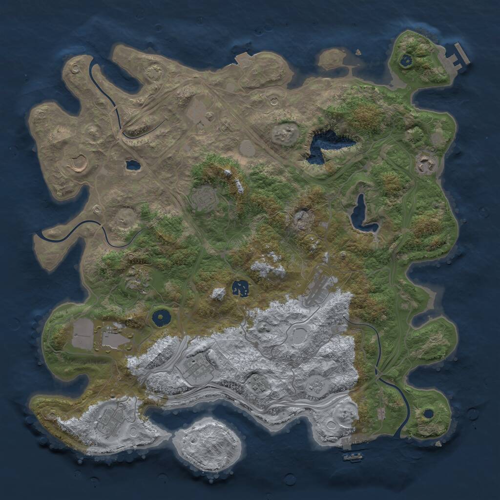 Rust Map: Procedural Map, Size: 4250, Seed: 6761, 17 Monuments
