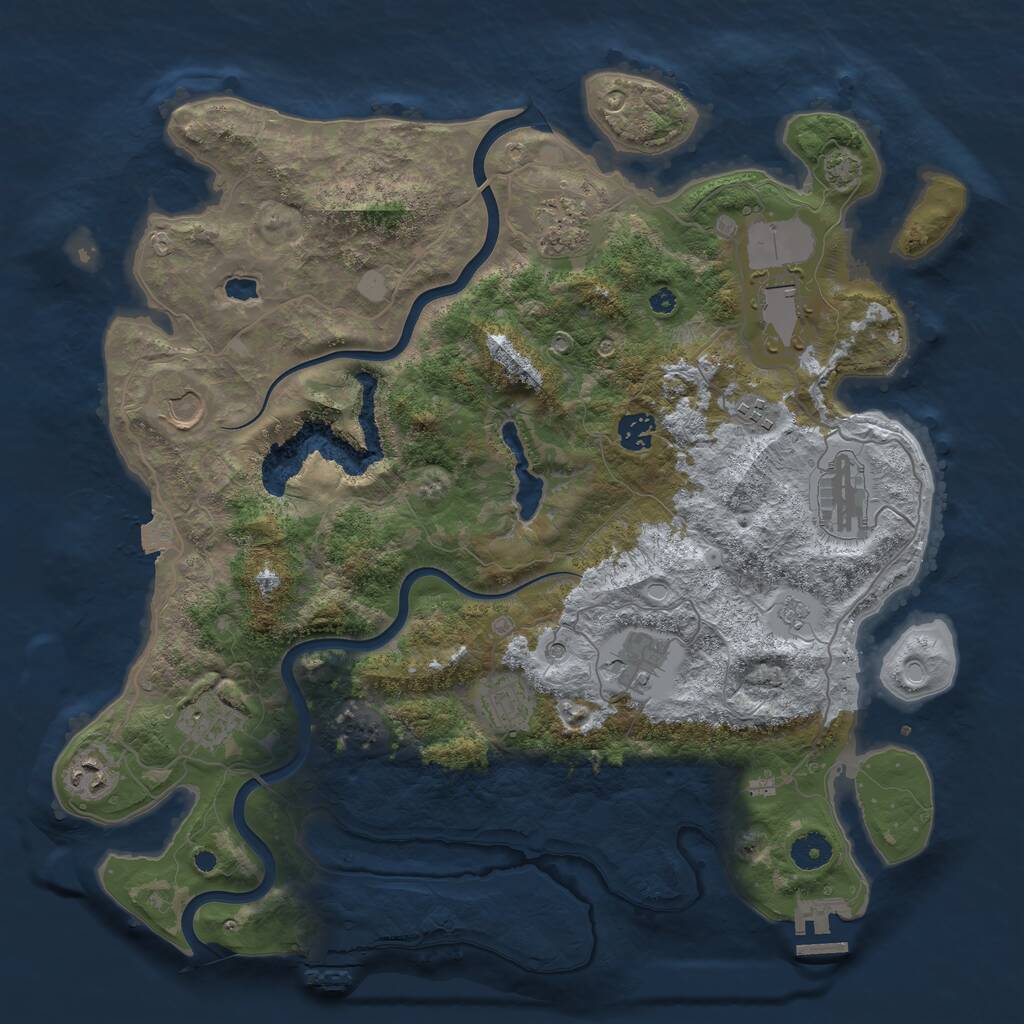 Rust Map: Procedural Map, Size: 4000, Seed: 49202578, 16 Monuments