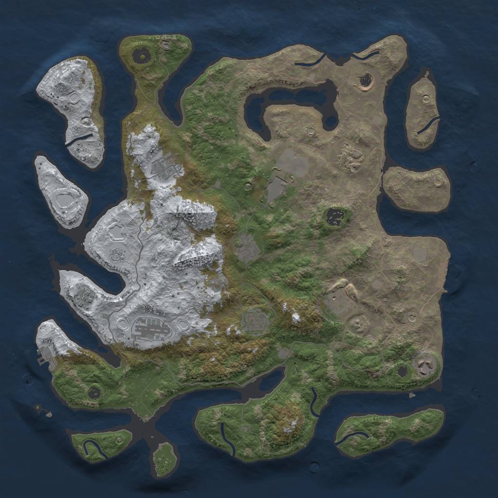 Rust Map: Procedural Map, Size: 4250, Seed: 1919503159, 20 Monuments