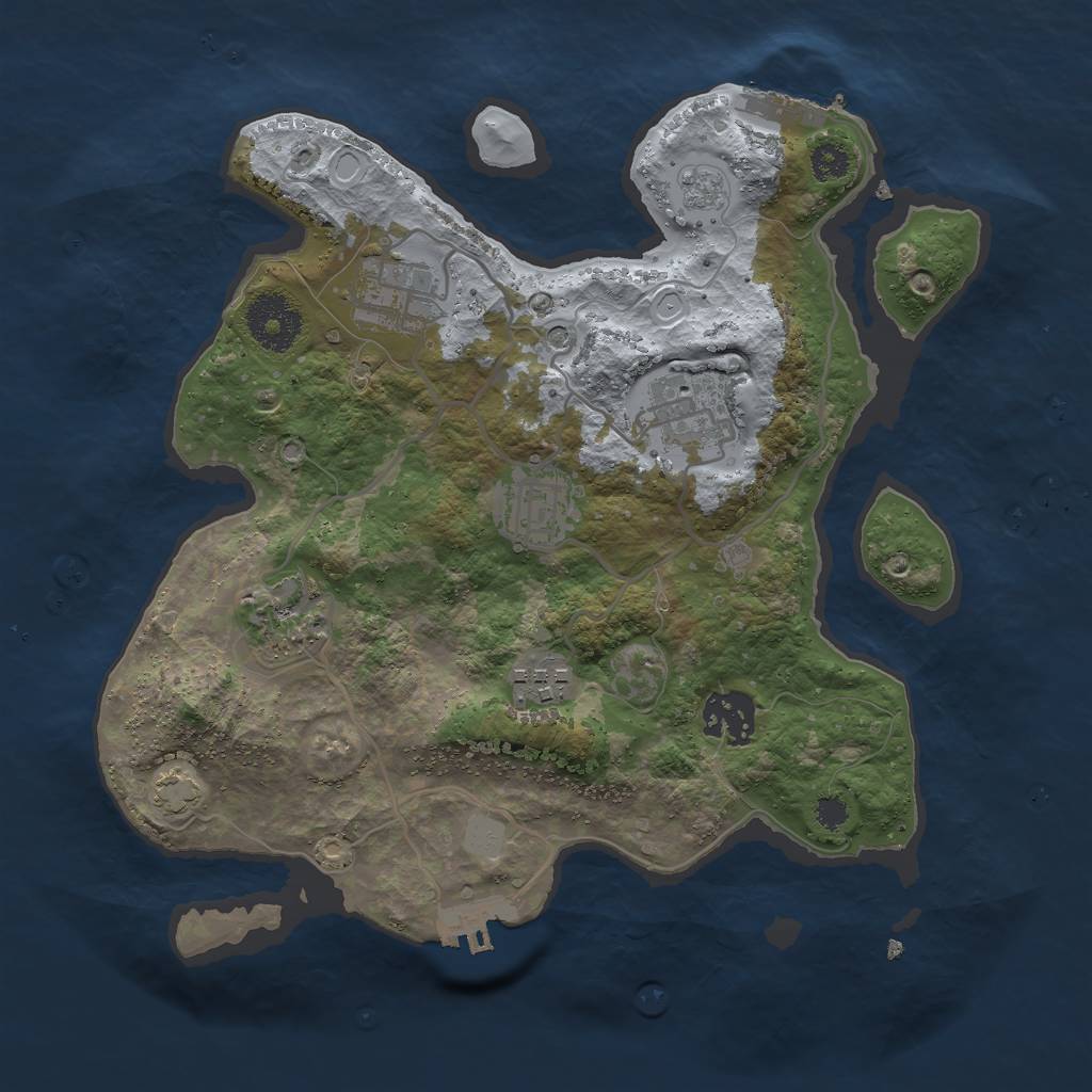 Rust Map: Procedural Map, Size: 2945, Seed: 14373, 14 Monuments