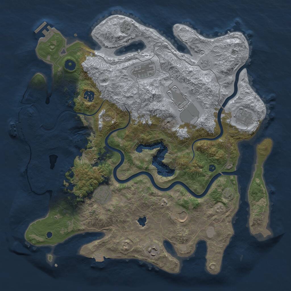 Rust Map: Procedural Map, Size: 4000, Seed: 967118185, 14 Monuments