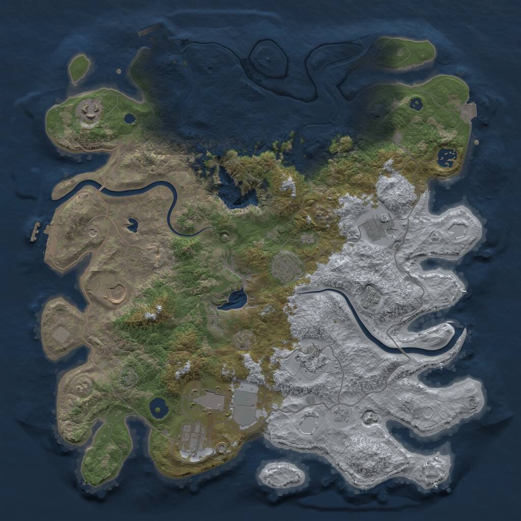 Rust Map: Procedural Map, Size: 4000, Seed: 1983959225, 15 Monuments