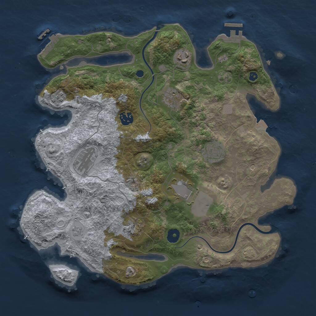 Rust Map: Procedural Map, Size: 3500, Seed: 20220219, 14 Monuments
