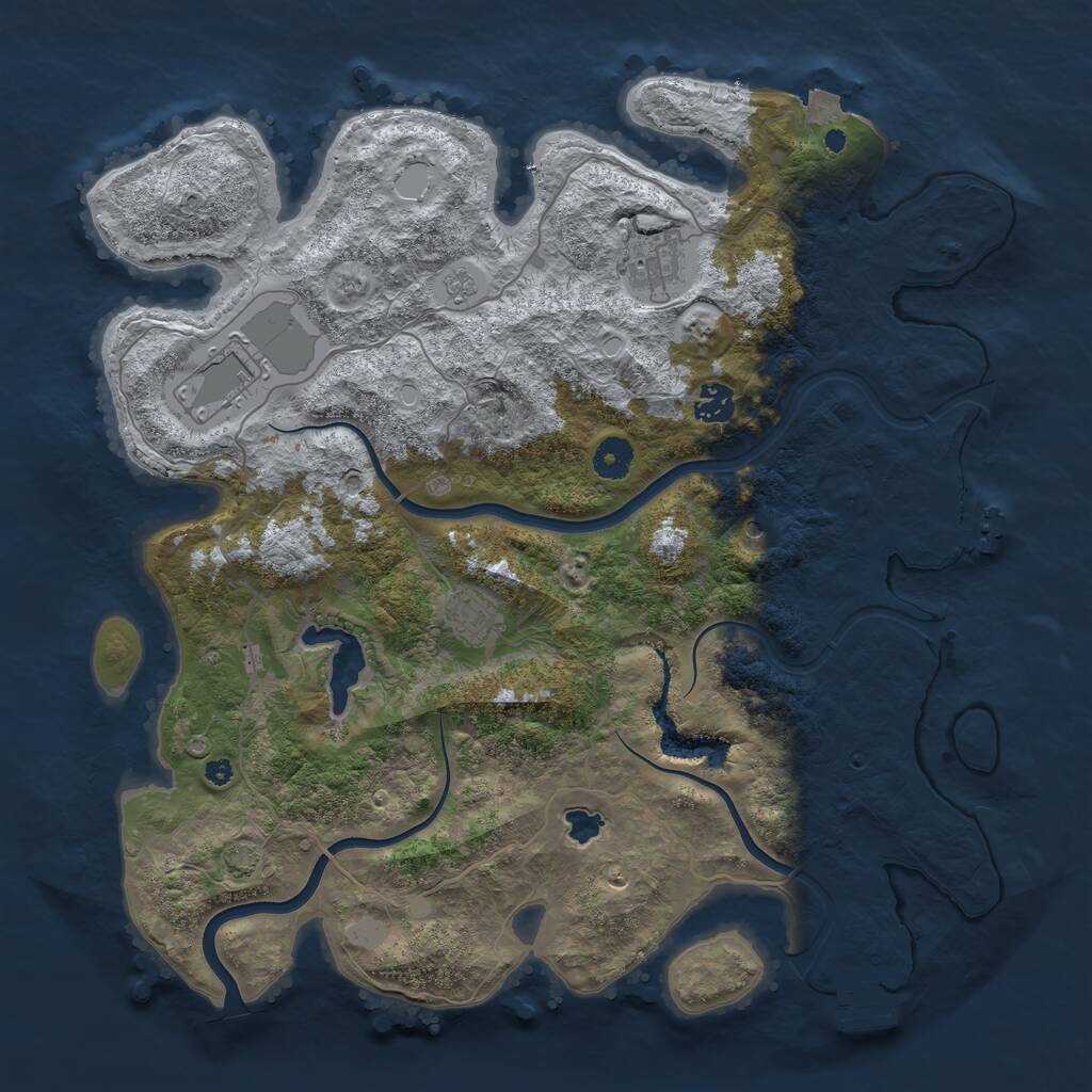Rust Map: Procedural Map, Size: 4000, Seed: 42036069, 10 Monuments