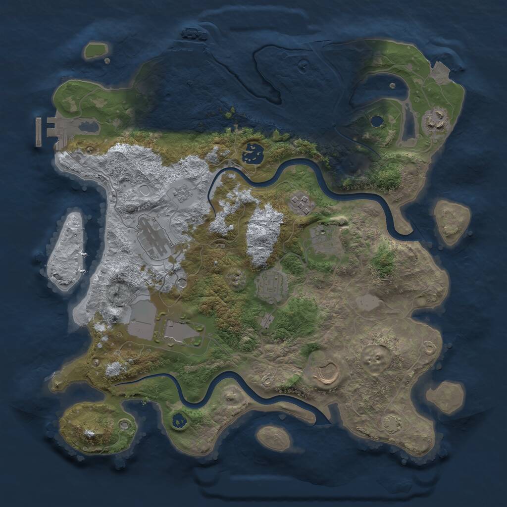 Rust Map: Procedural Map, Size: 3500, Seed: 1367, 14 Monuments