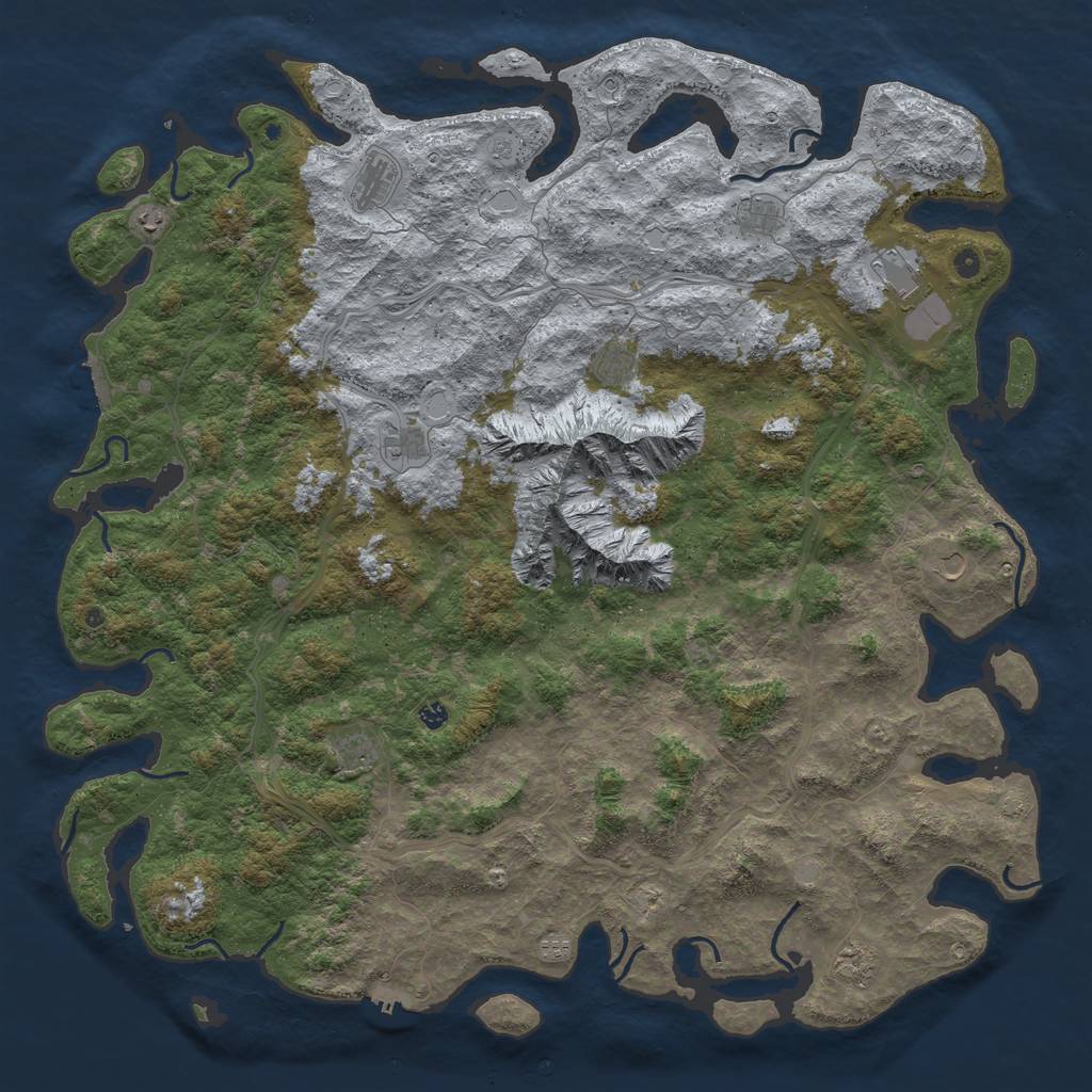 Rust Map: Procedural Map, Size: 6000, Seed: 17012484, 19 Monuments