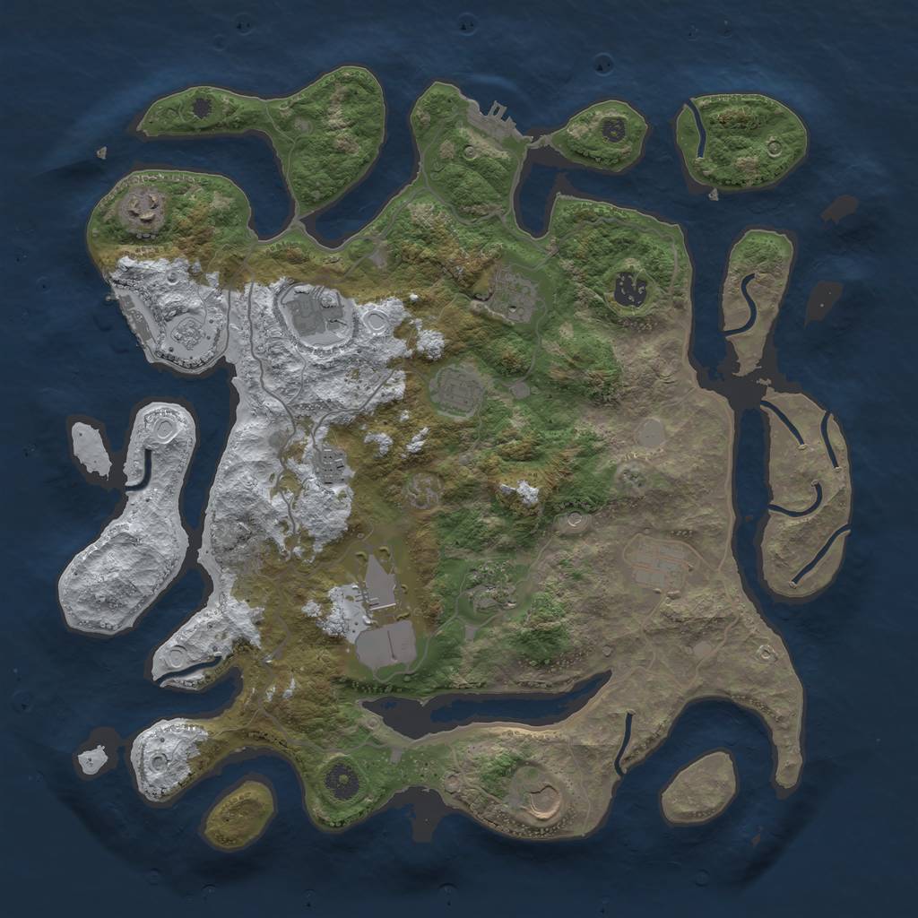 Rust Map: Procedural Map, Size: 4000, Seed: 26421, 19 Monuments