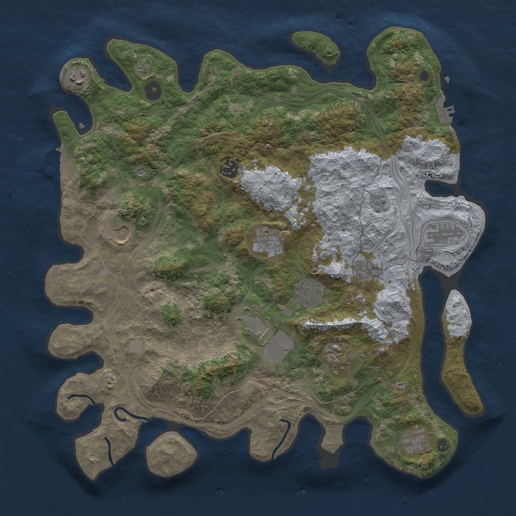 Rust Map: Procedural Map, Size: 4250, Seed: 950421750, 17 Monuments