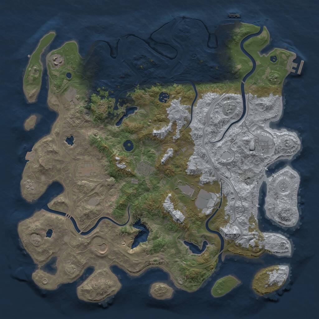 Rust Map: Procedural Map, Size: 4500, Seed: 71853497, 15 Monuments