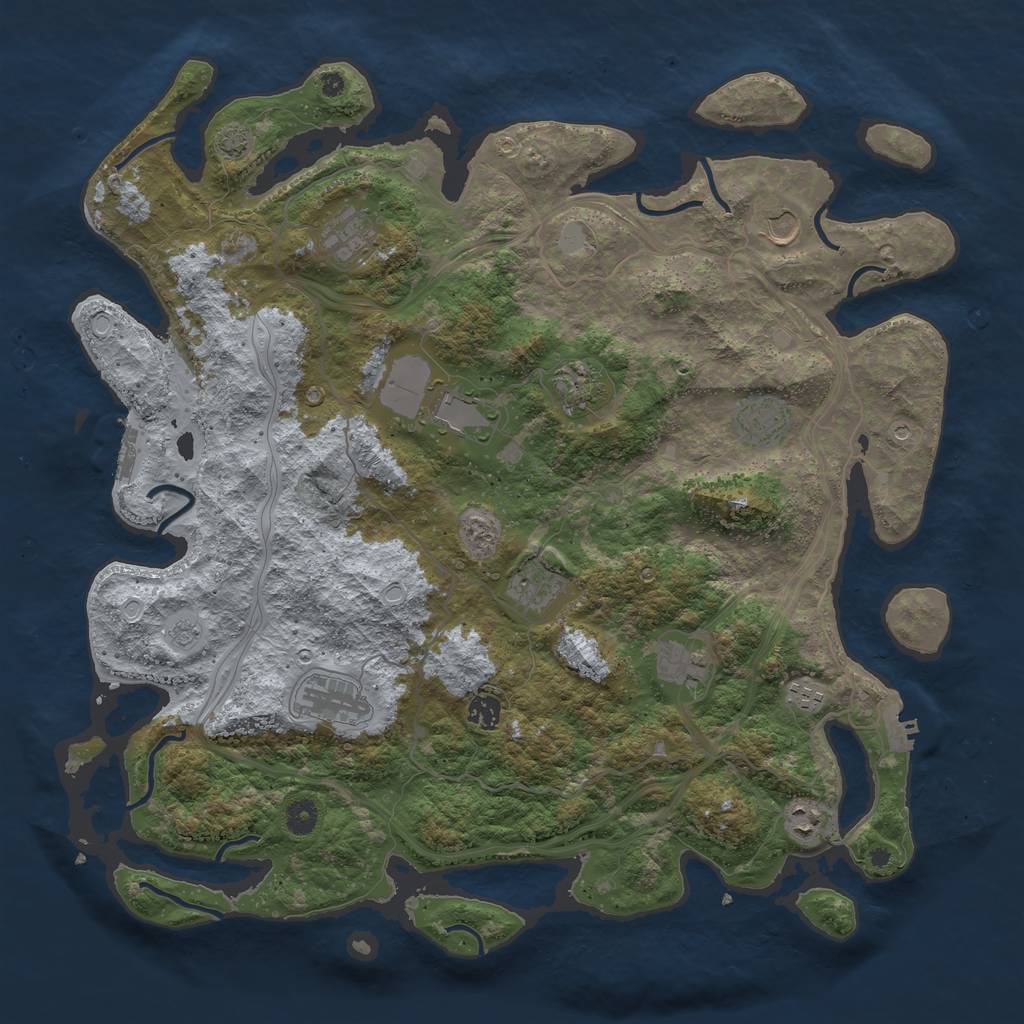Rust Map: Procedural Map, Size: 4500, Seed: 32119248, 19 Monuments