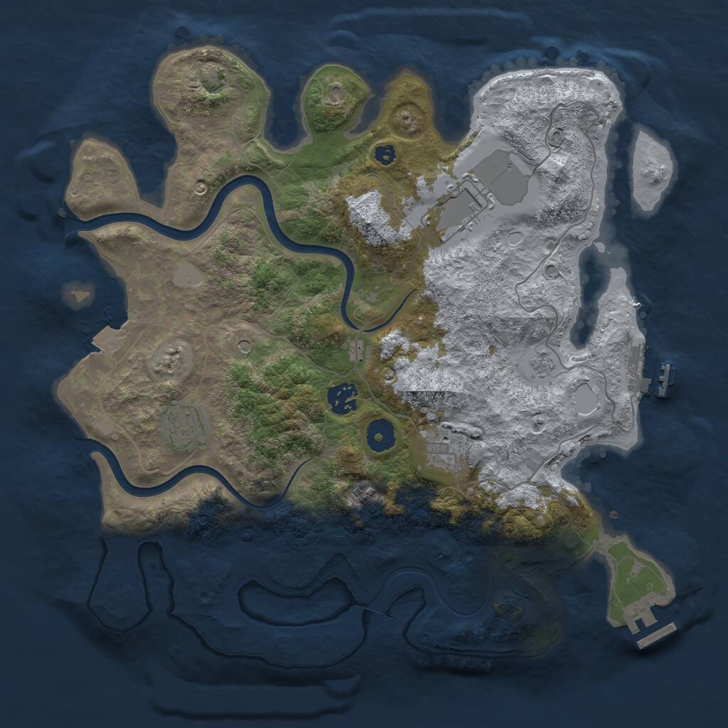 Rust Map: Procedural Map, Size: 3500, Seed: 913, 11 Monuments