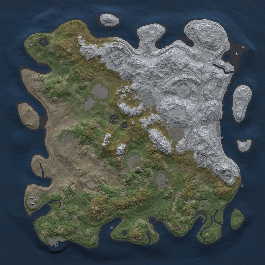 Rust Map: Procedural Map, Size: 4250, Seed: 881551207, 18 Monuments