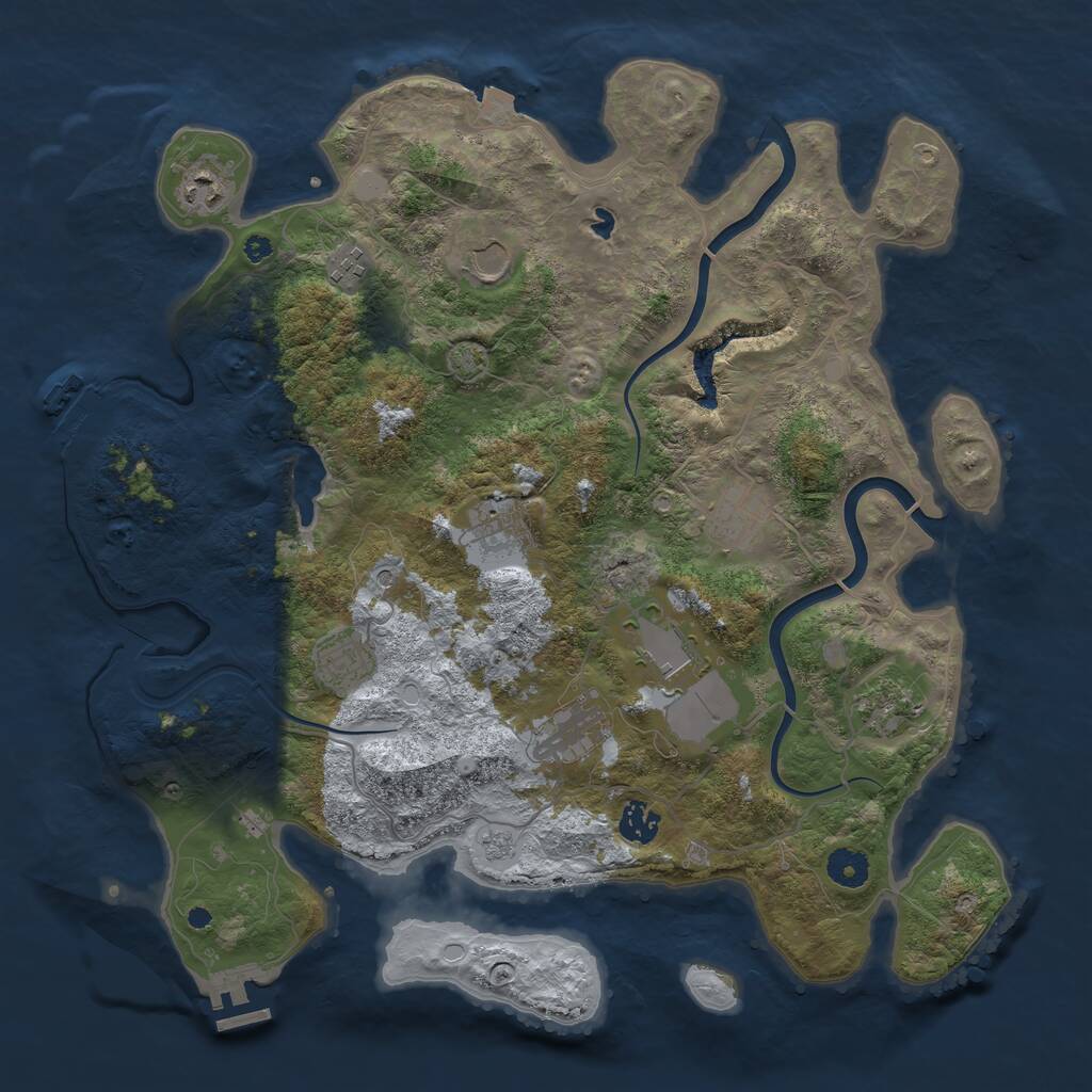 Rust Map: Procedural Map, Size: 4000, Seed: 143182721, 16 Monuments