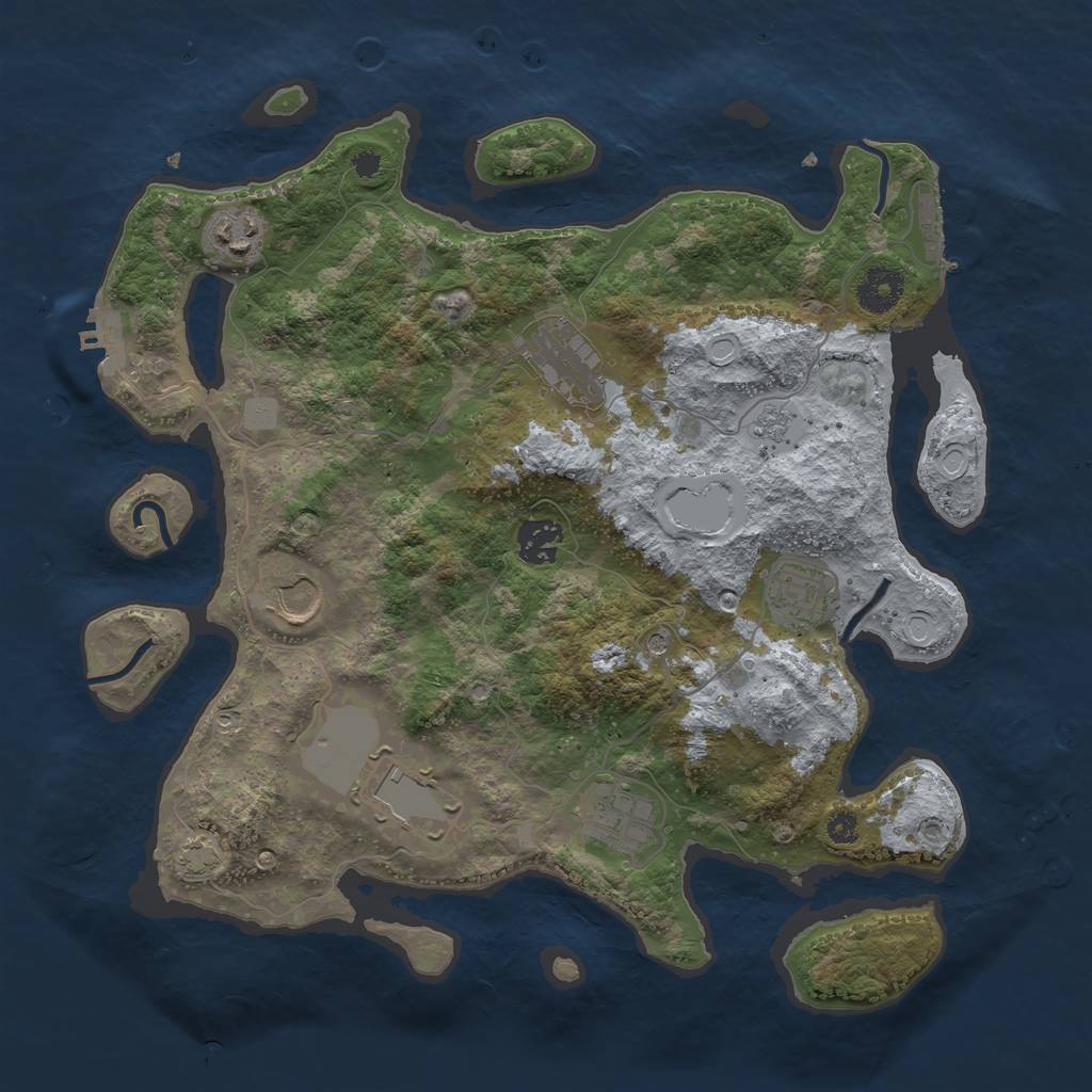 Rust Map: Procedural Map, Size: 3500, Seed: 1542212134, 15 Monuments