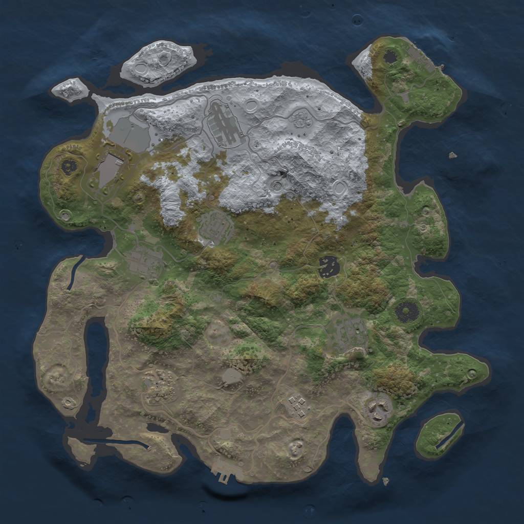 Rust Map: Procedural Map, Size: 3500, Seed: 3152018, 16 Monuments