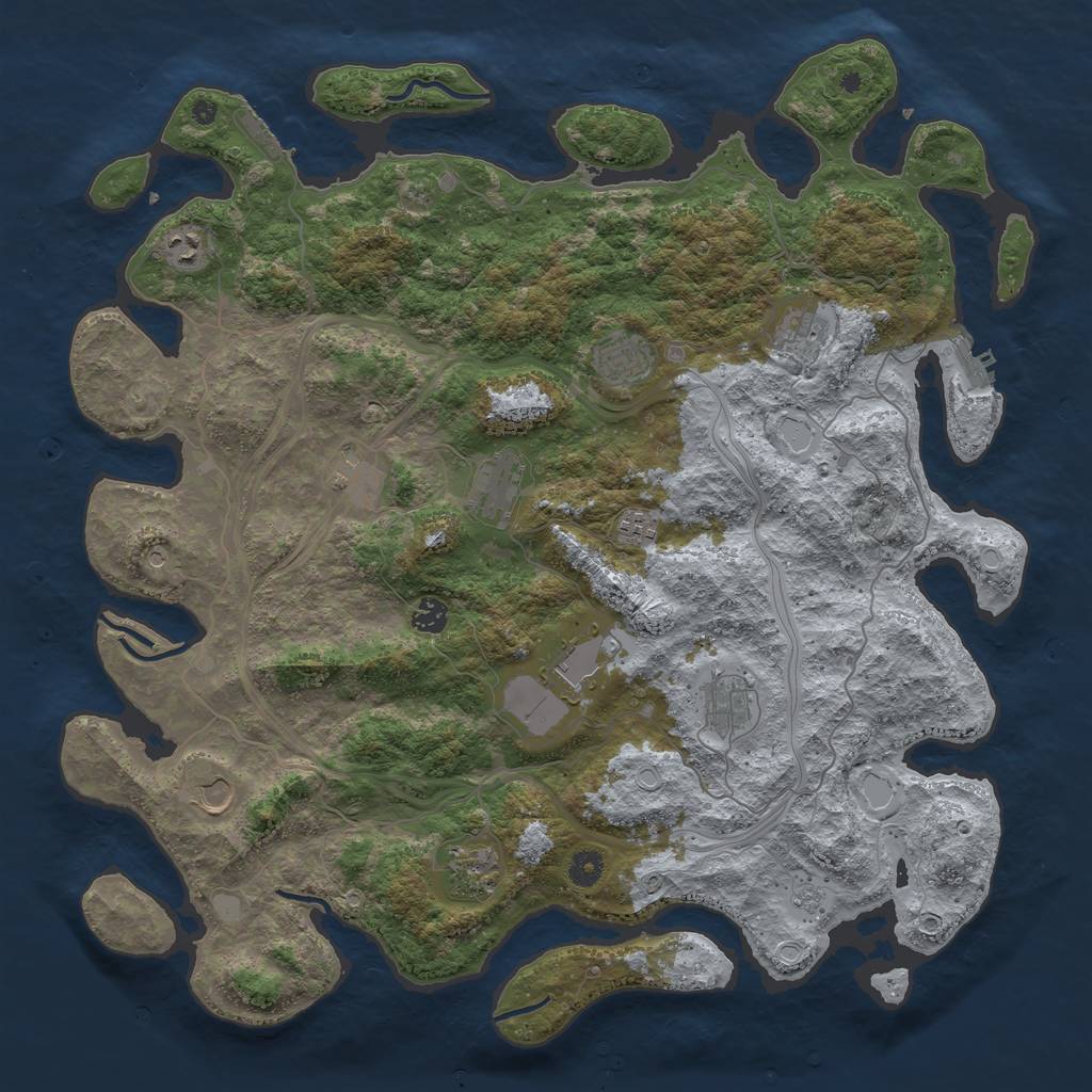 Rust Map: Procedural Map, Size: 4550, Seed: 6032503, 18 Monuments