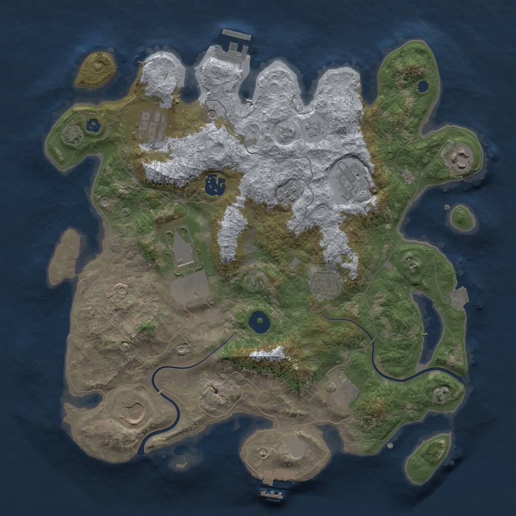 Rust Map: Procedural Map, Size: 3600, Seed: 20103, 15 Monuments