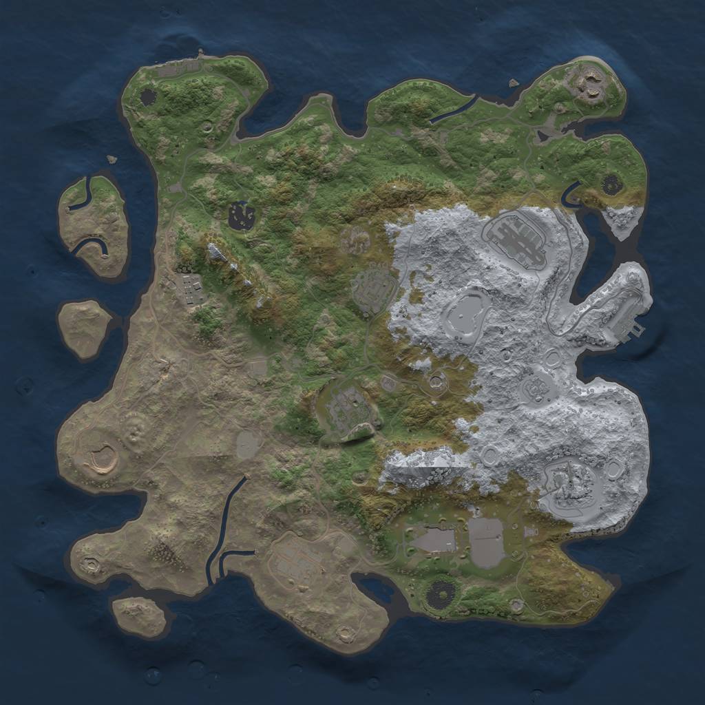 Rust Map: Procedural Map, Size: 3700, Seed: 214748364, 17 Monuments