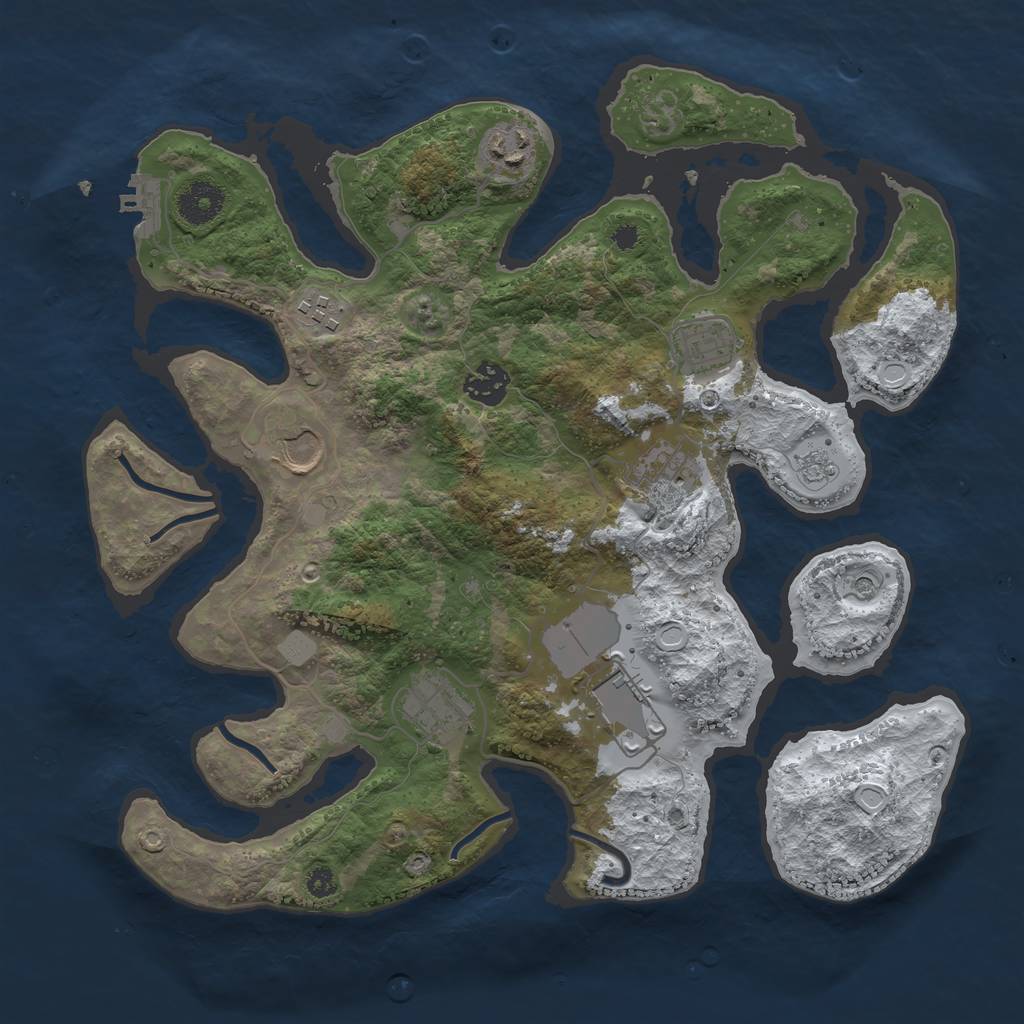 Rust Map: Procedural Map, Size: 3500, Seed: 1337420, 16 Monuments