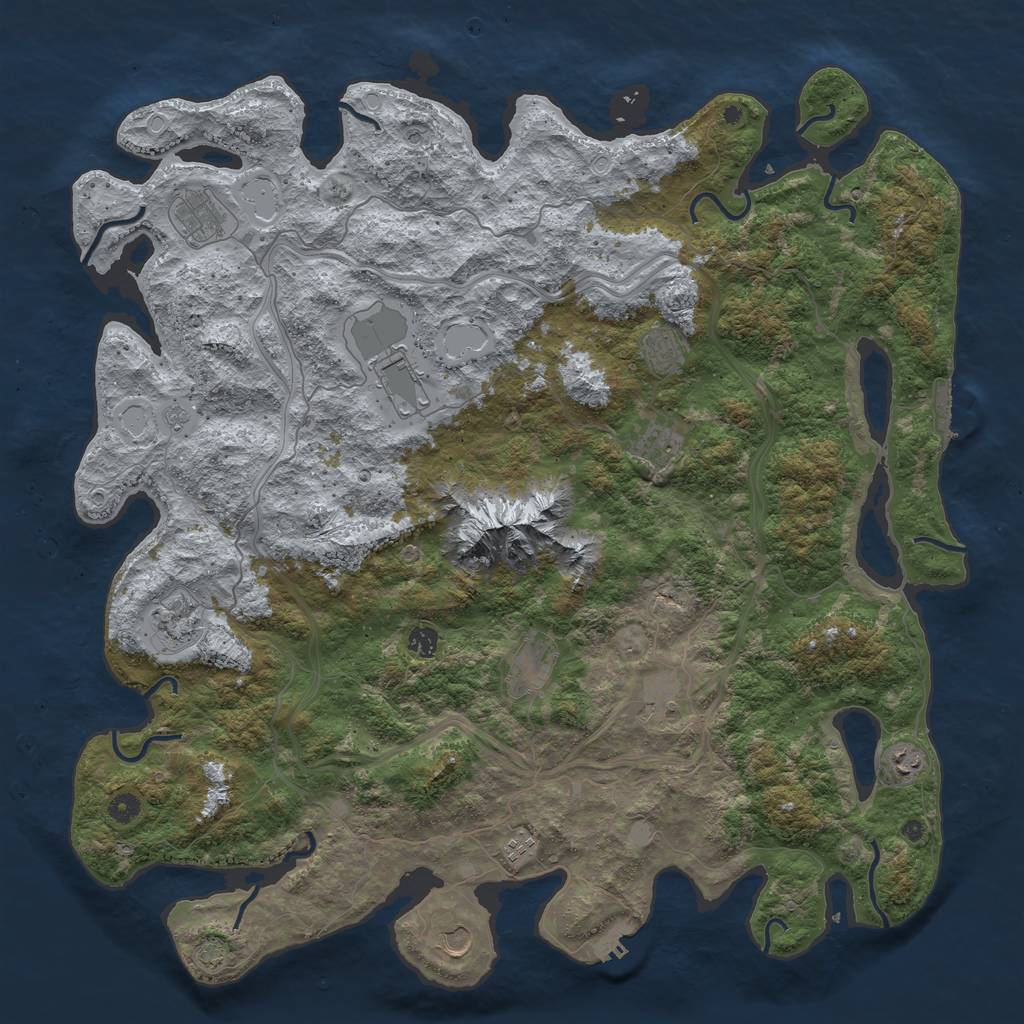 Rust Map: Procedural Map, Size: 5000, Seed: 224116477, 19 Monuments
