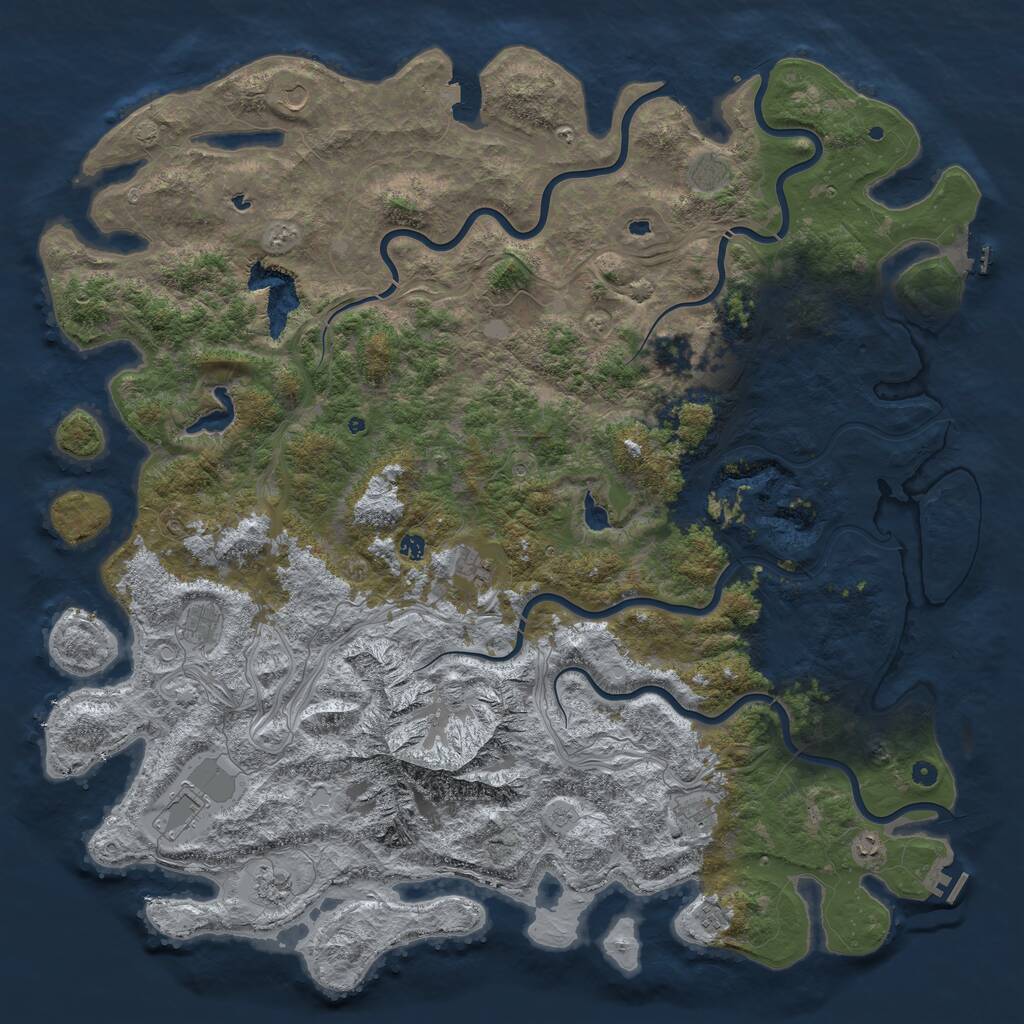 Rust Map: Procedural Map, Size: 6000, Seed: 5469898, 17 Monuments