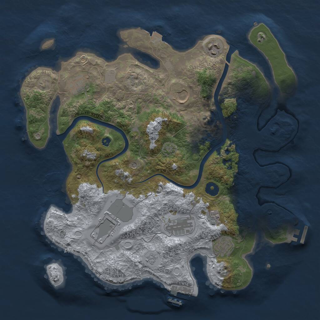Rust Map: Procedural Map, Size: 3546, Seed: 6738, 13 Monuments