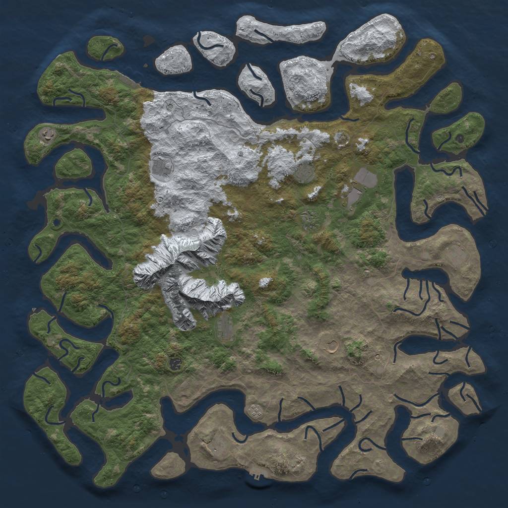 Rust Map: Procedural Map, Size: 6000, Seed: 88487, 20 Monuments