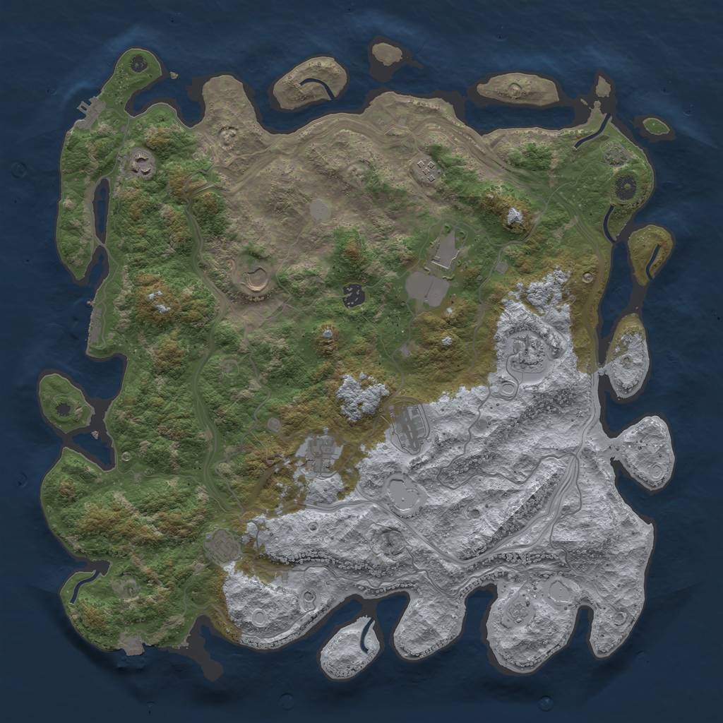 Rust Map: Procedural Map, Size: 4600, Seed: 3481532, 17 Monuments
