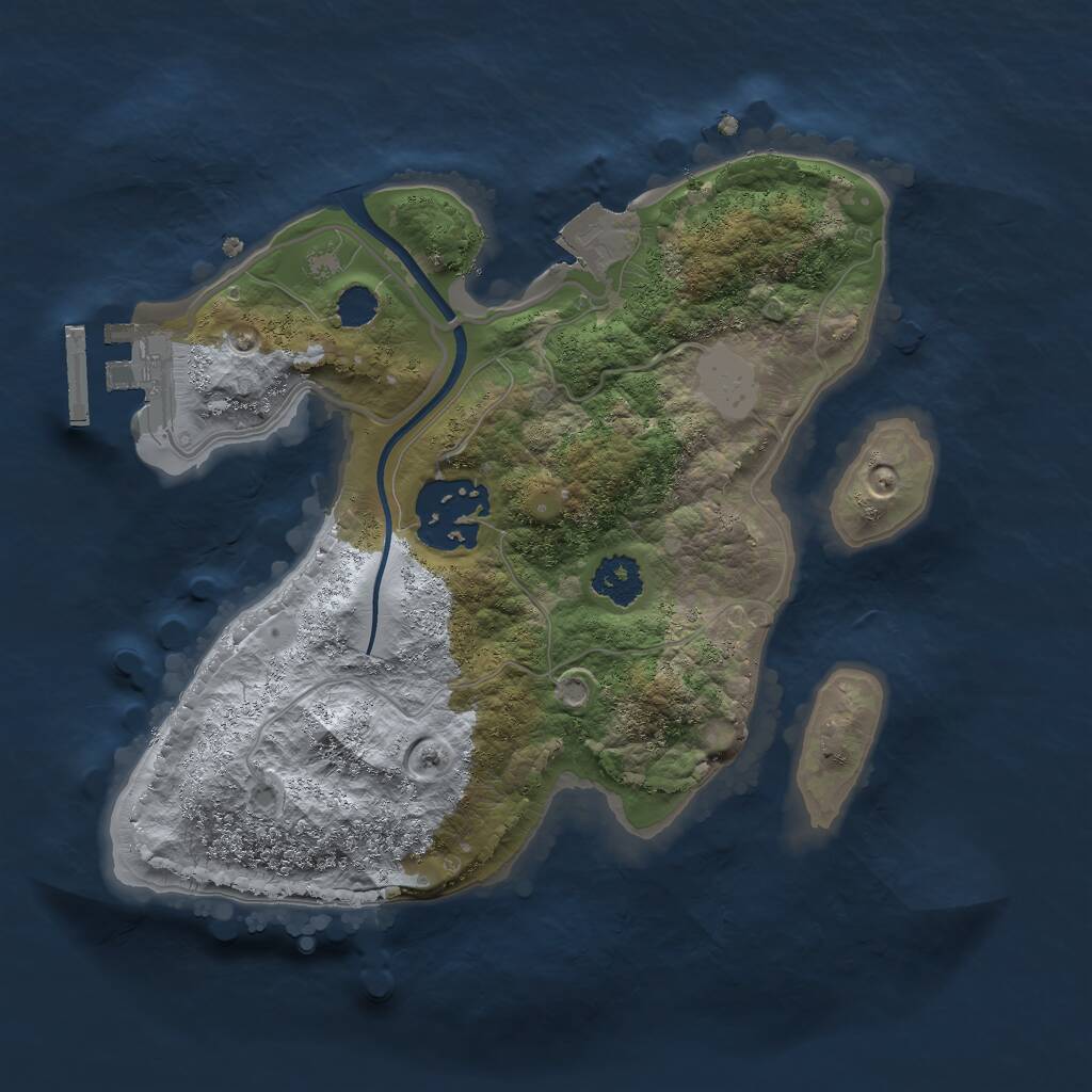 Rust Map: Procedural Map, Size: 2200, Seed: 1000752186, 3 Monuments