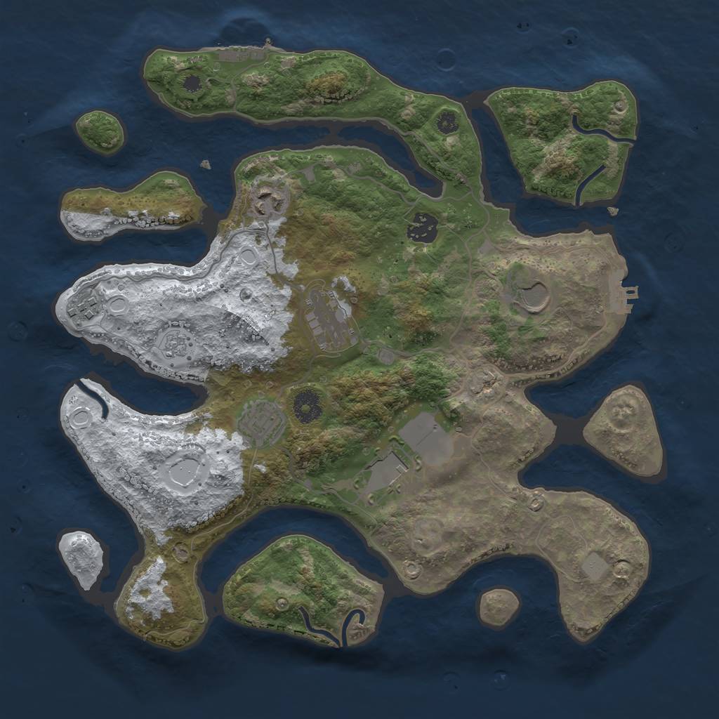 Rust Map: Procedural Map, Size: 3500, Seed: 23875451, 15 Monuments