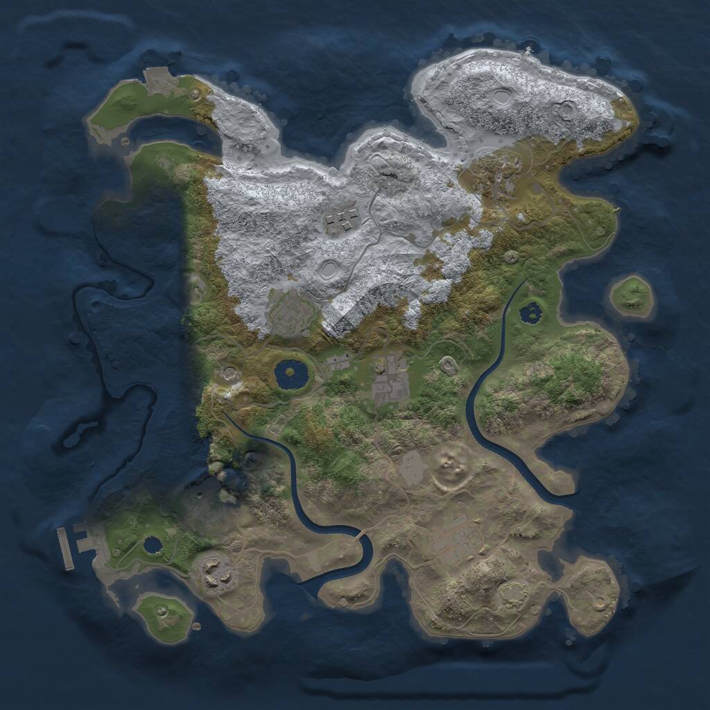 Rust Map: Procedural Map, Size: 3300, Seed: 133832, 11 Monuments