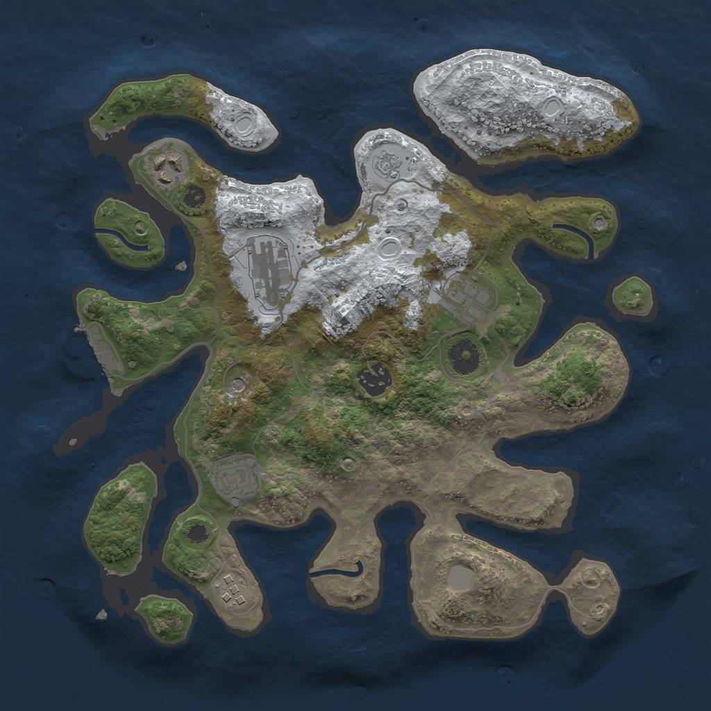 Rust Map: Procedural Map, Size: 3300, Seed: 133832, 14 Monuments